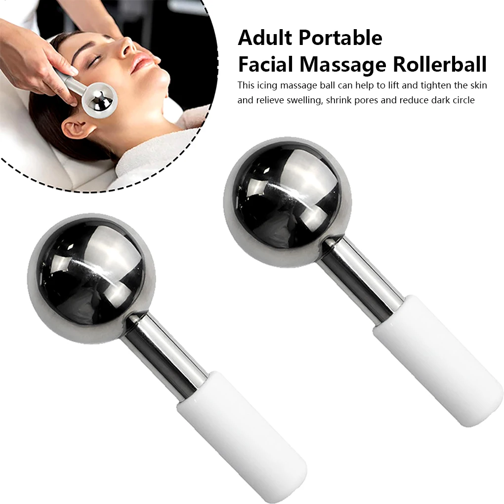 

2 Pieces Women Men Face Massage Roller Ball Dark Circle Reducer Pore Shrinking Portable Eyes Cooling Icing Massager Skin Care