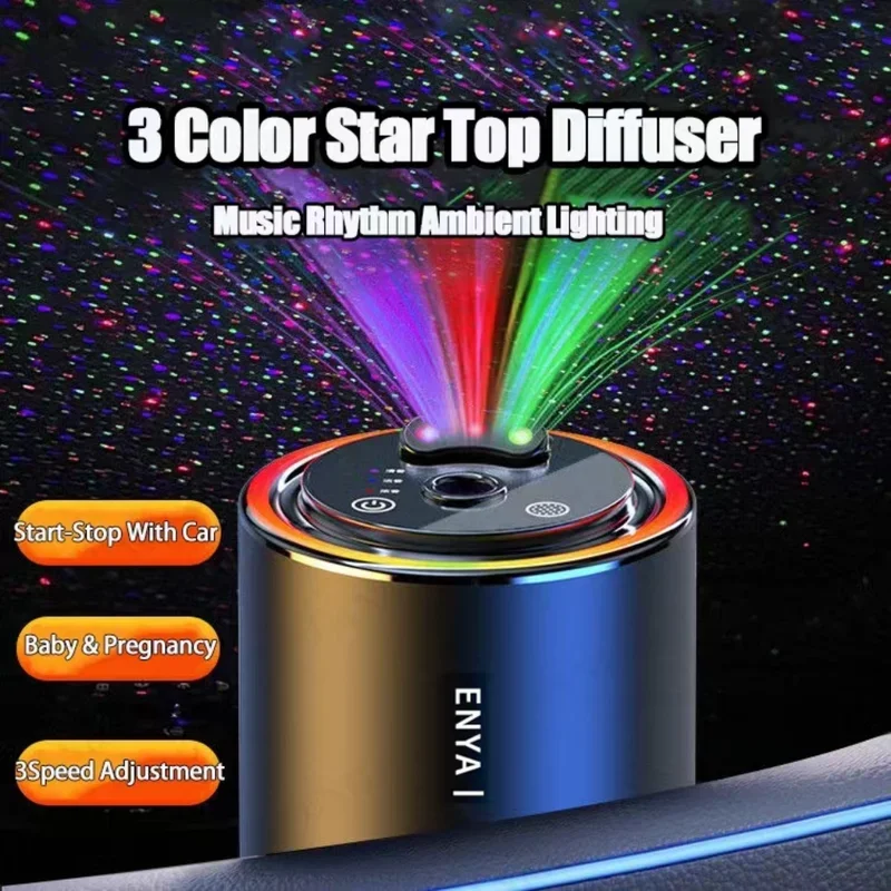 Фото Автомобильный освежитель воздуха RGB Starry Sky Top 3-цветное звездное небо автомобильная ароматерапия светодиодный светильник USB зарядное устройство диффузор эфирного масла аксессуары №3