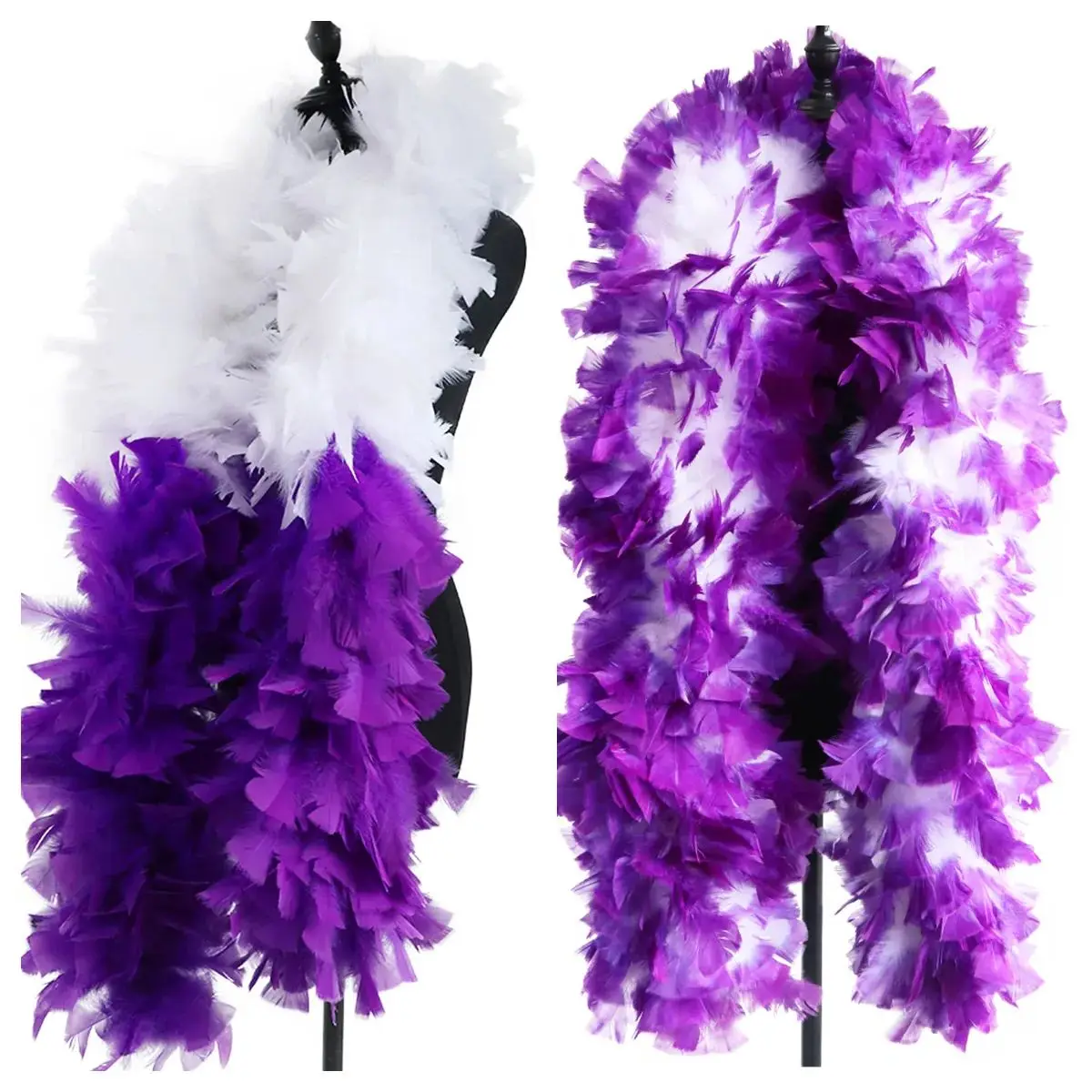 

Большие пурпурные перья индейки, боа, 2 ярда, разноцветная шаль, шаль для костюма, сценического шоу, украшение для свадебной вечеринки, шарф 200 грамм