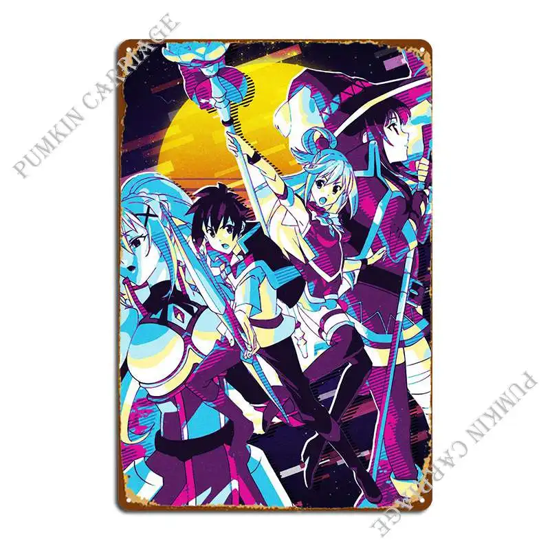 

Konosuba Manga Metal Plaque Poster Rusty Party Decoration Plaques Tin Sign Poster
