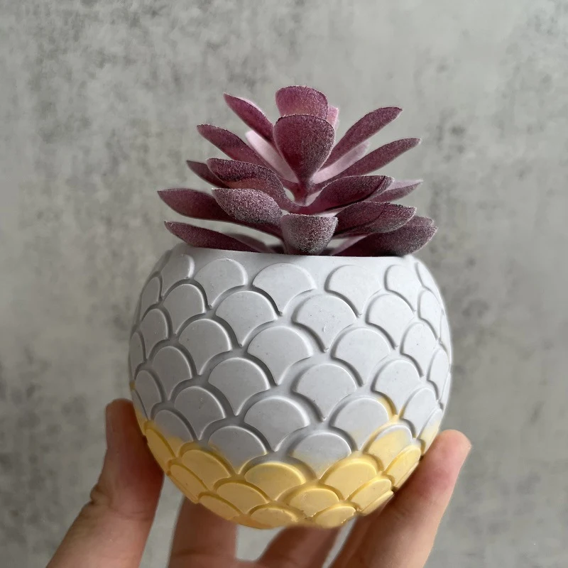

DIY Round Flowerpot Mold Fleshy Flowerpot Silicone Mold Handmade Resin Plaster Concrete Mold