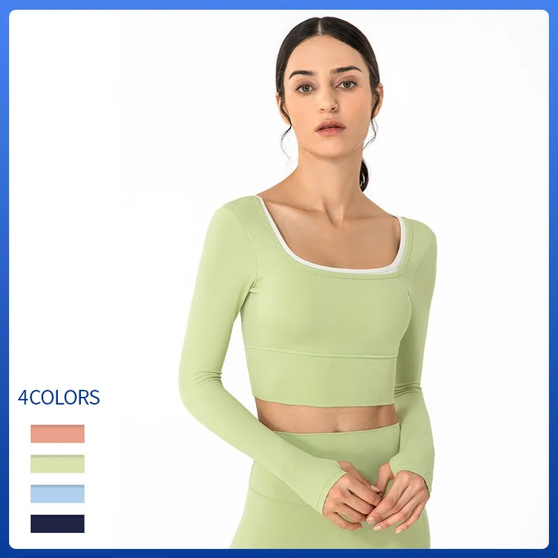 

New U-neck Nude Slim Long-sleeved Yoga Clothes For Women