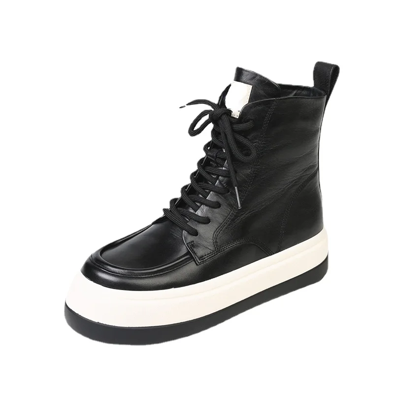 

Ботинки Martin женские зимние плюшевые из натуральной кожи повседневные на толстой подошве осень-зима модные трендовые короткие ботинки обув...