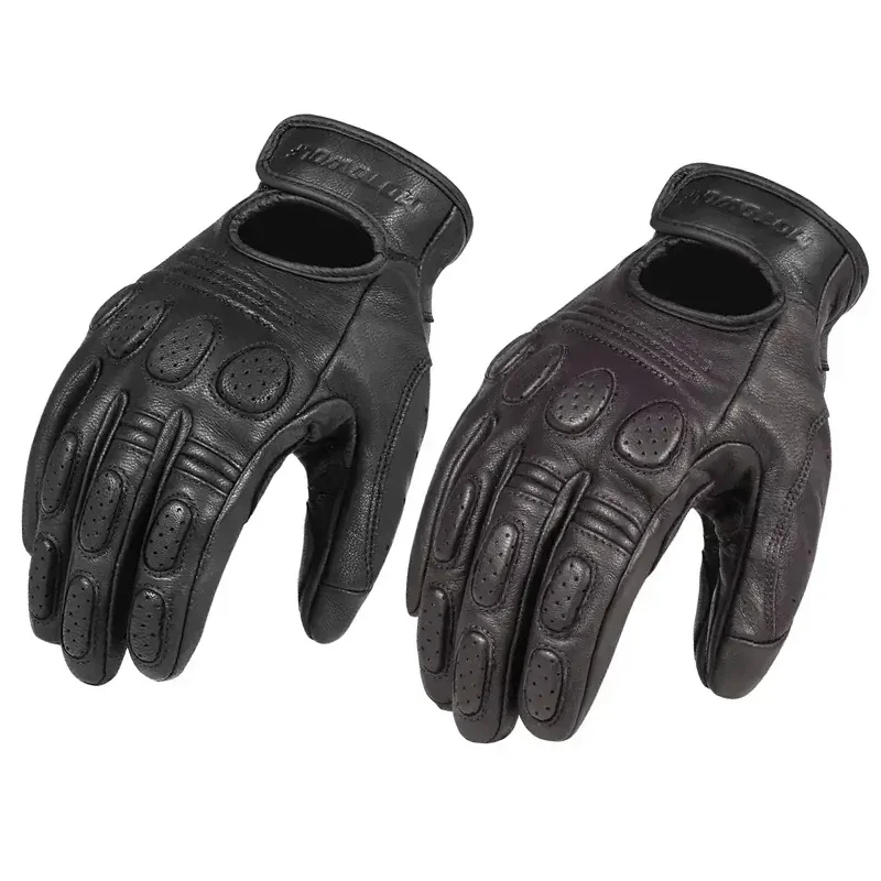 

Мотоциклетные перчатки для мужчин и женщин, дышащие кожаные защитные перчатки для сенсорных экранов, для мотогонок