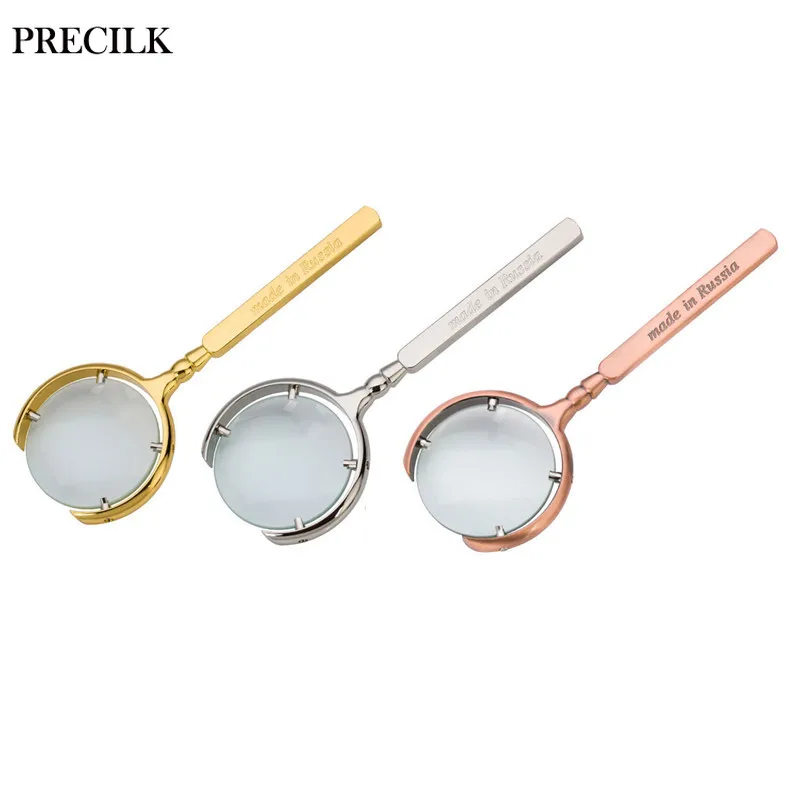 

8X Metal Russian Open Crescent Frameless Lens Handheld Magnifier Loupe Magnifying Glasses Reading Phone Screen Jewelry Appraisal