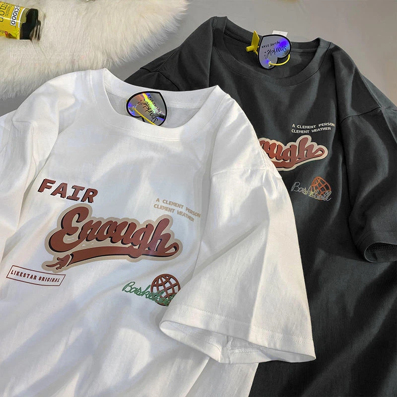 

Мужская и женская футболка с коротким рукавом, свободного покроя