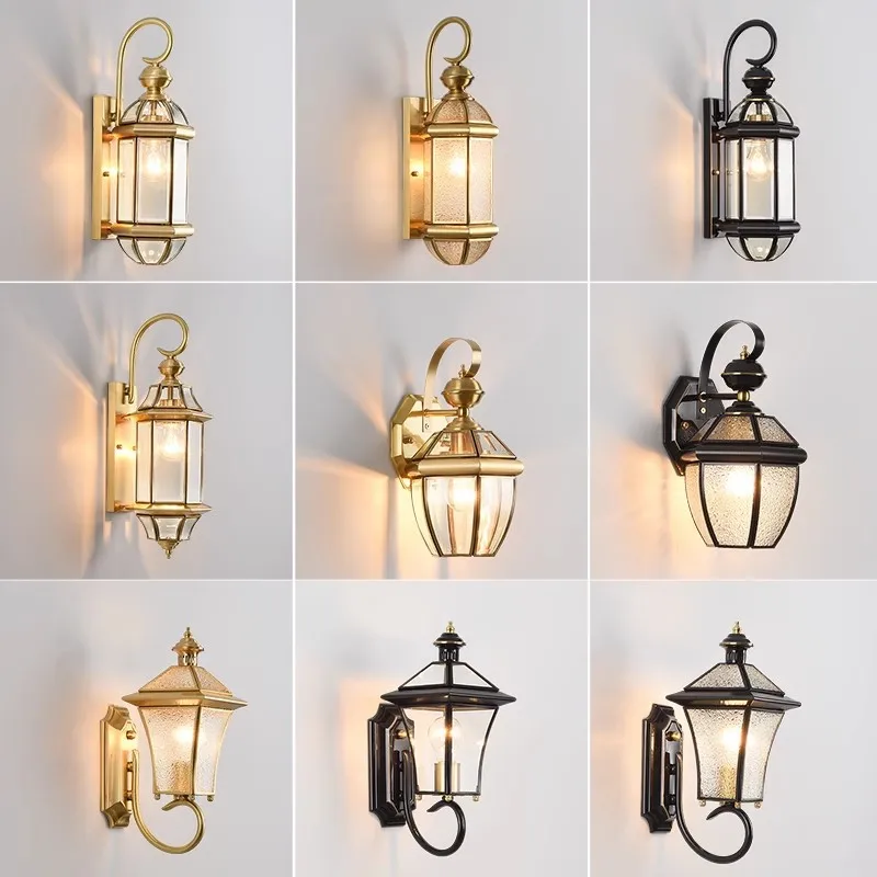 Медная простая уличная водонепроницаемая лампа с защитой от ржавчины наружные