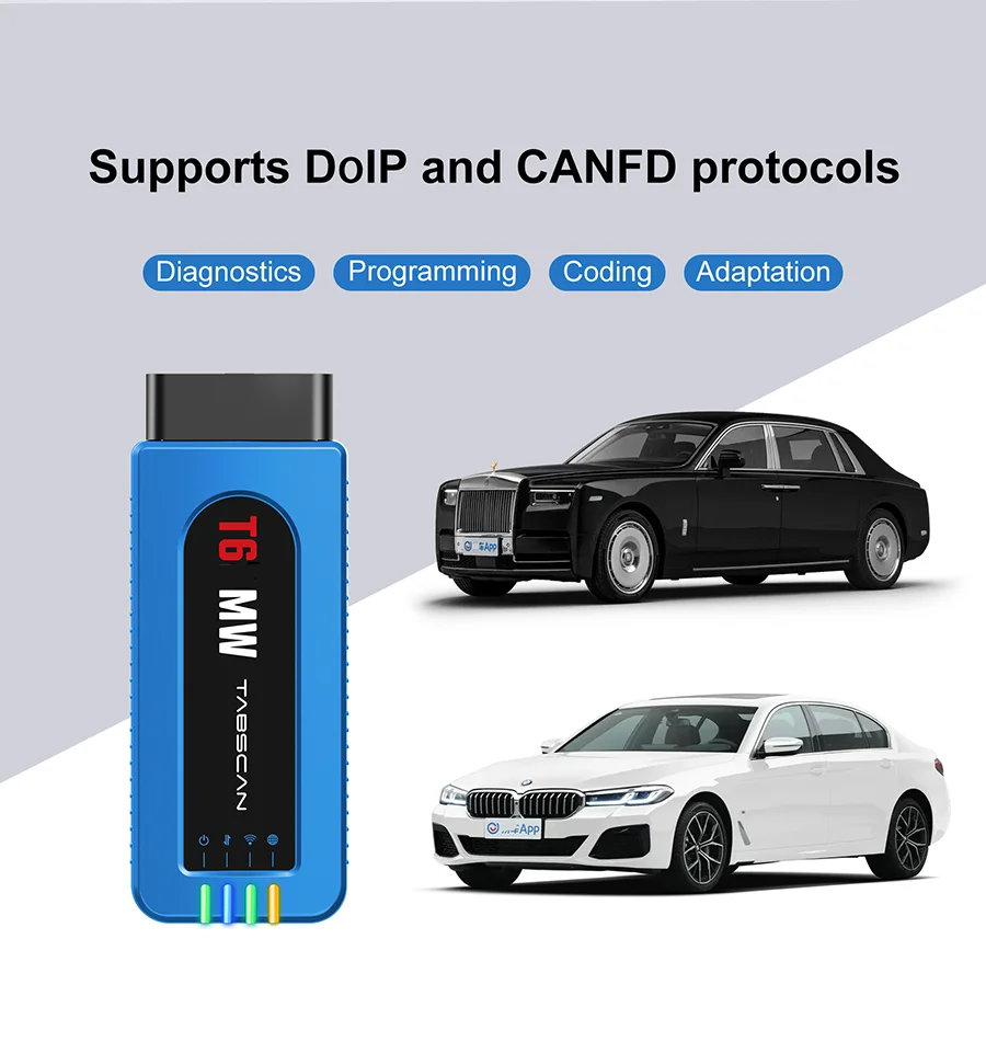 Диагностический инструмент Tabscan T6 для BMW: OBDII, Wi-Fi, программирование, поддержка DOIP, CANFD, диагностика OBD2 без драйверов (art.: 3920d8ea42105) - 3920d8ea42105
