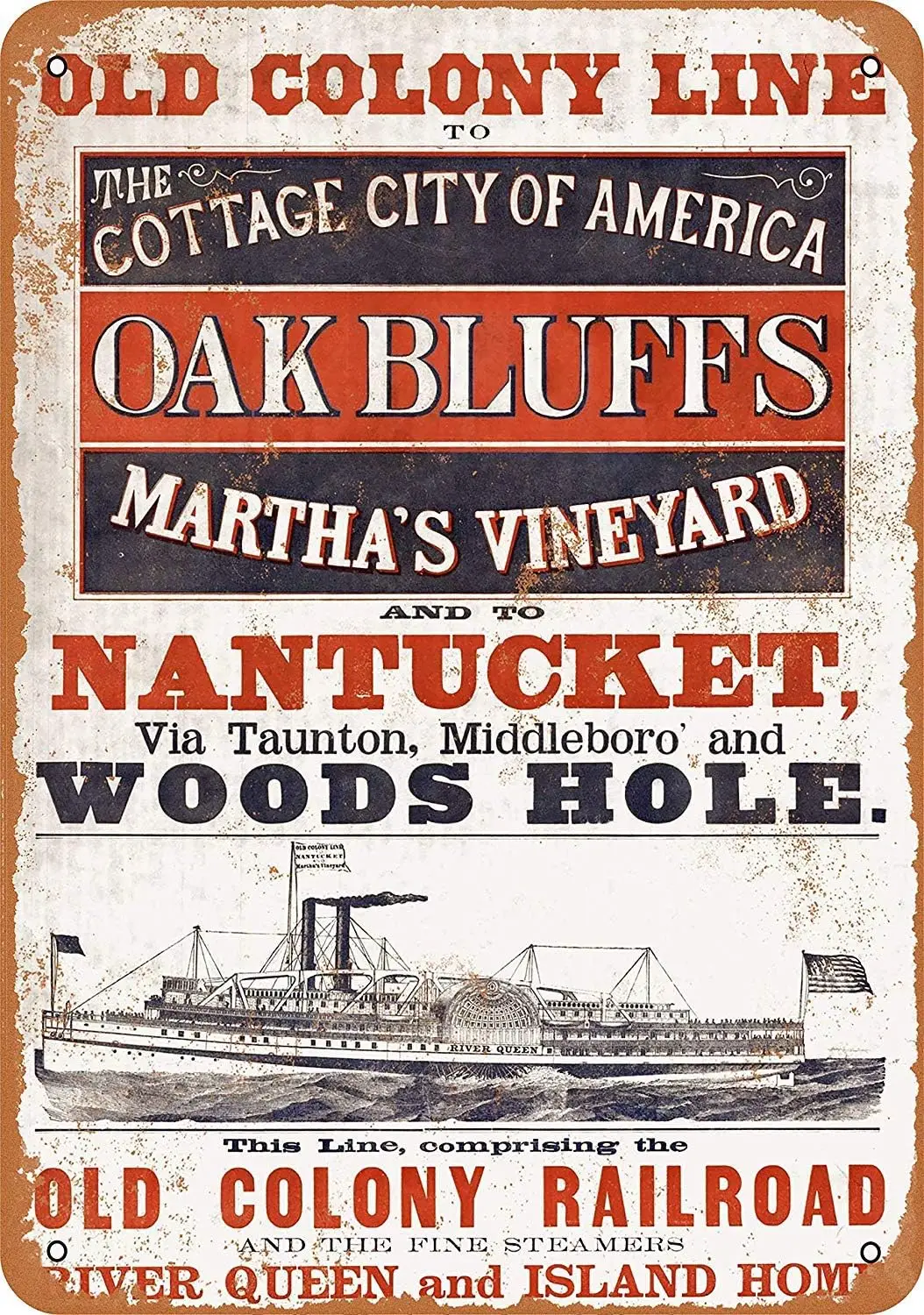 Металлическая вывеска винтажного вида 8 х 12 — наантент Мартивы Старая