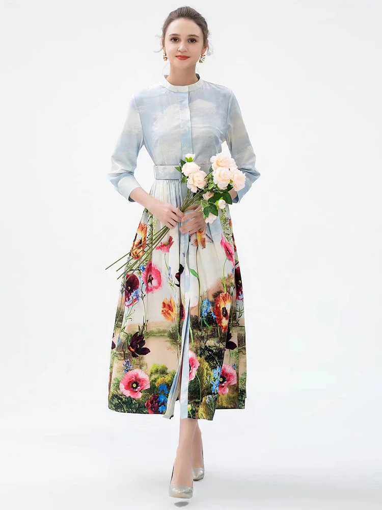 

Новинка весна-осень 2023, женское дизайнерское богемное высококачественное повседневное элегантное шикарное винтажное облегающее платье ми...