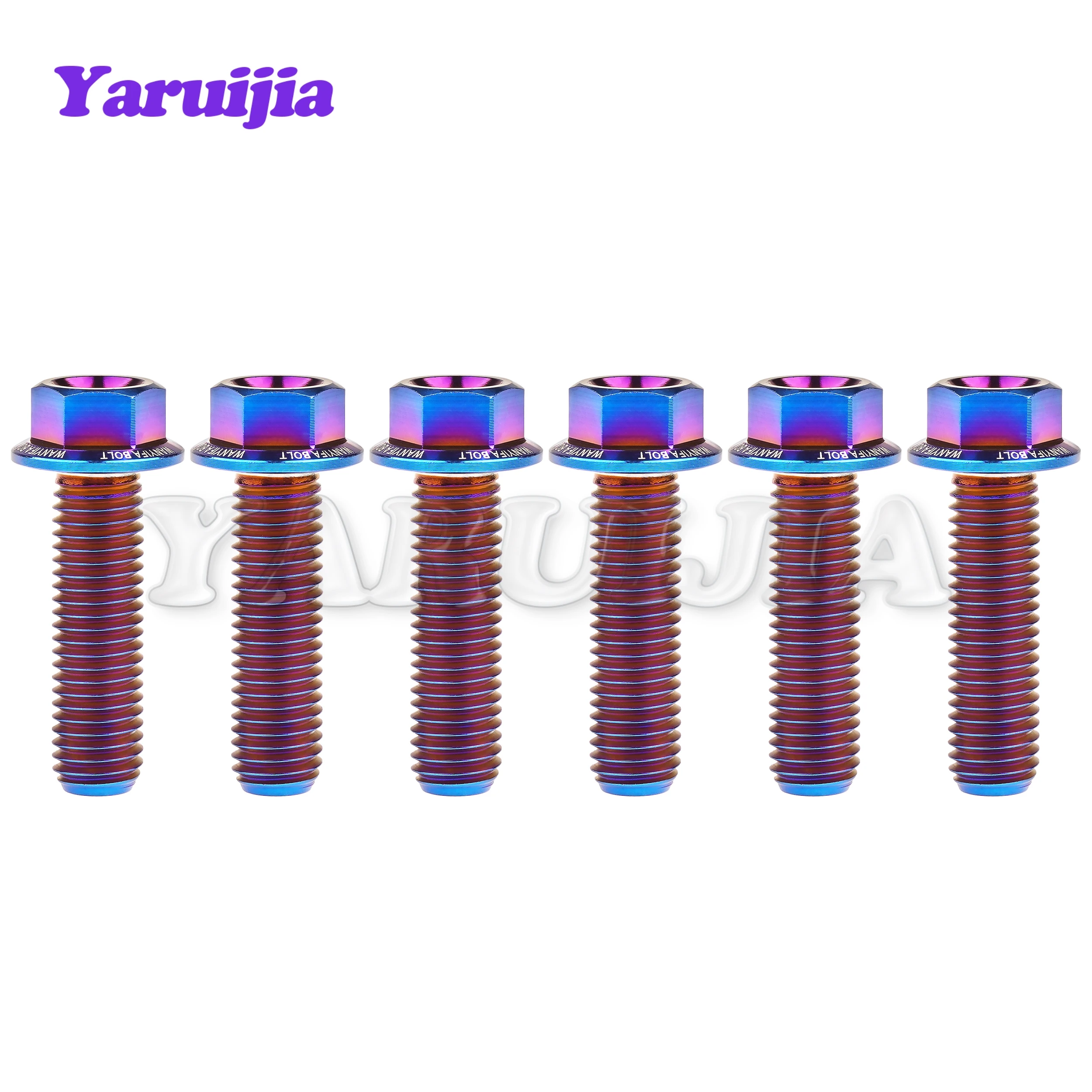 Титановые болты Yaruijia M7x10 15 20 25 30 35 40 45 50 мм шестигранный фланцевый шаг винты 1 0 для