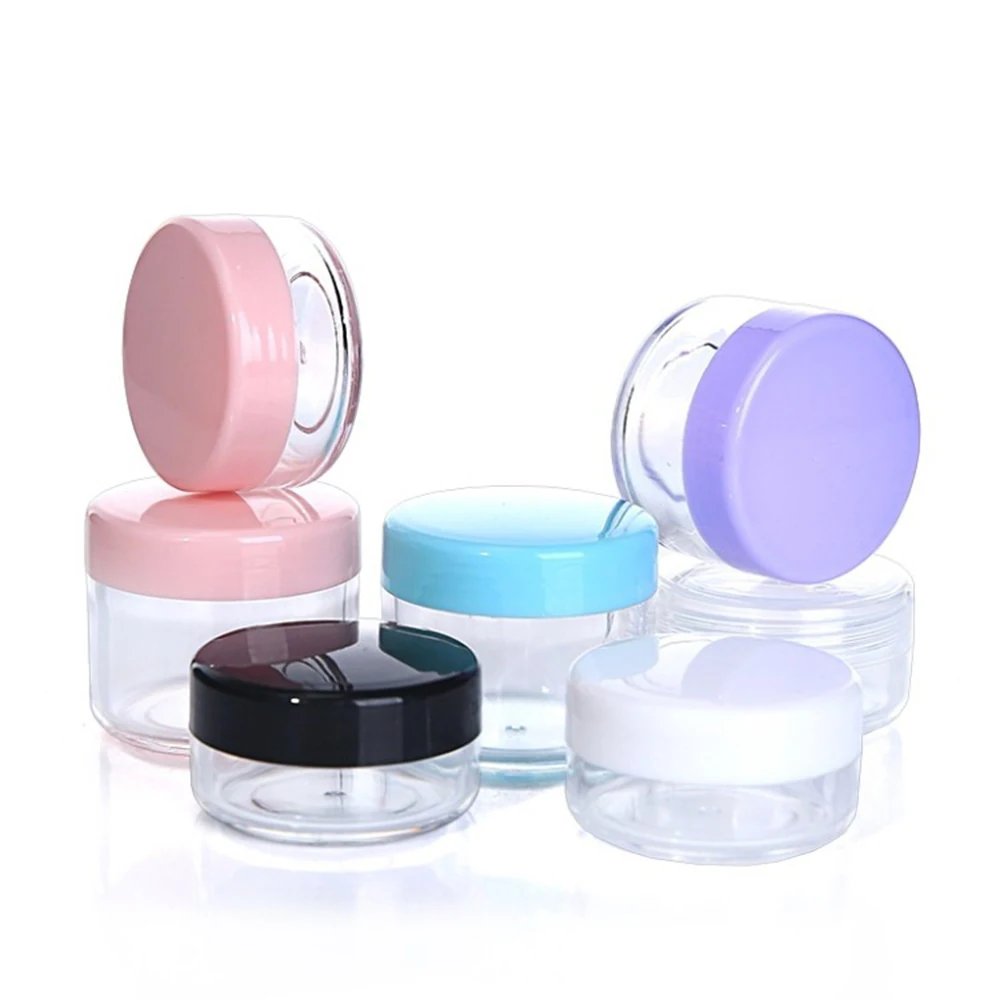 

Пустые пластиковые косметические Бальзамы для макияжа, розовые прозрачные флаконы для образцов, теней для век, крема, бальзама для губ, 100 шт., 2 г, 3 г, 10 г, 20 г