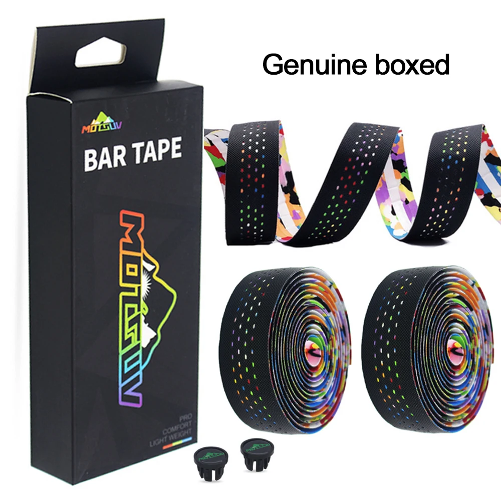 MOTSUV Soft Road Bike Bicycle Handlebar Cork EVA PU Bar Tape Professional Cycling Damping Anti-Vibration Wrap With 2 Bar Plug
