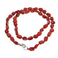 high quality handmade beaded necklace trendy red coral necklace 6 7mm irregular coral loose beads women jewelry gift