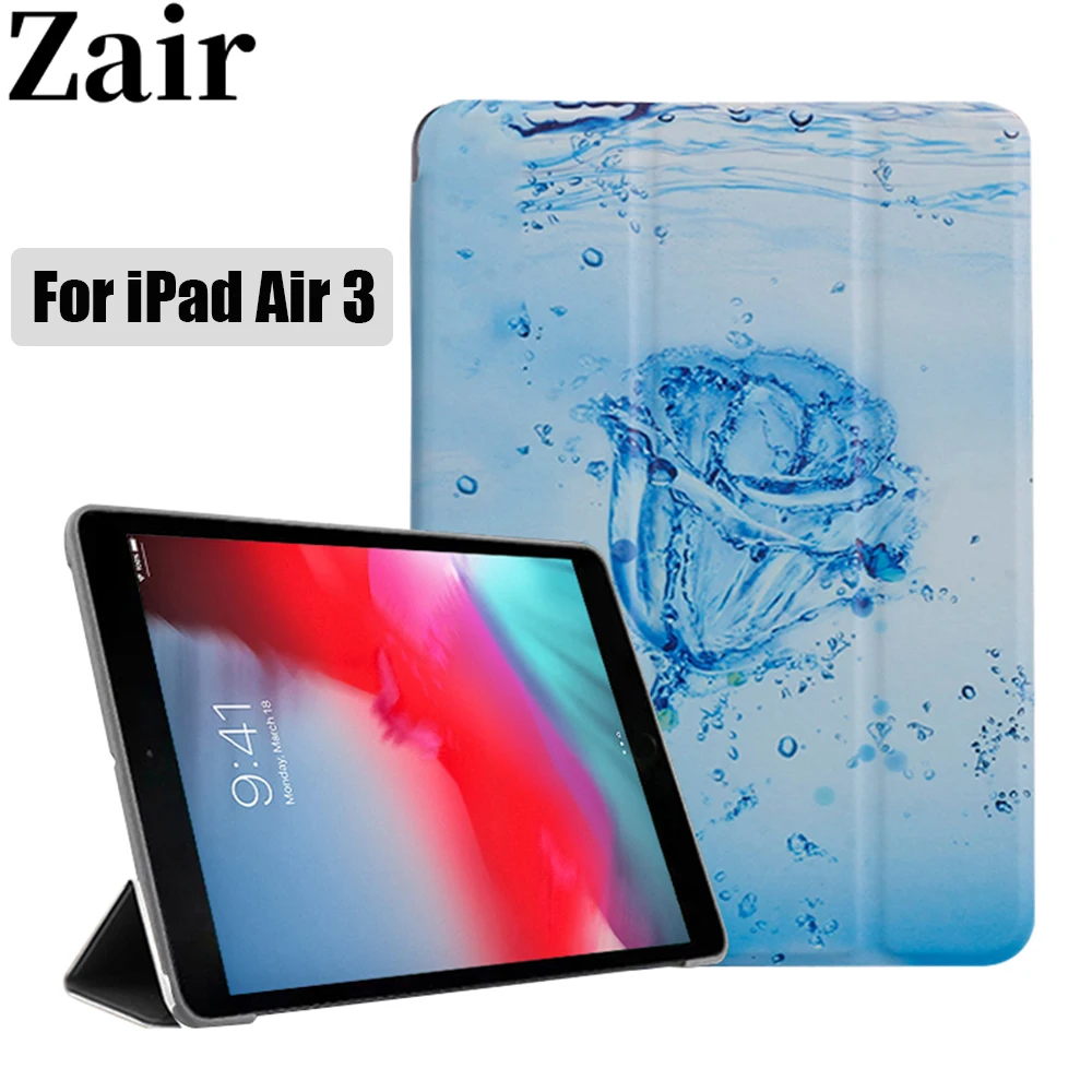Умный чехол для iPad Air 2019 10,5 ''A2153 A2123 A2152, Ультратонкий чехол из искусственной кожи для iPad Air 3, Прозрачный чехол для задней панели ПК