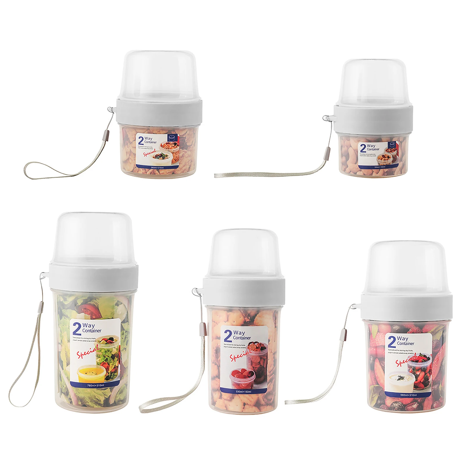 

Breakfast Cup to-go Multifunction Double Layer Cups Yogurt Milk Cereal Snack Cup Portable Food Storage Organizer Food Containers