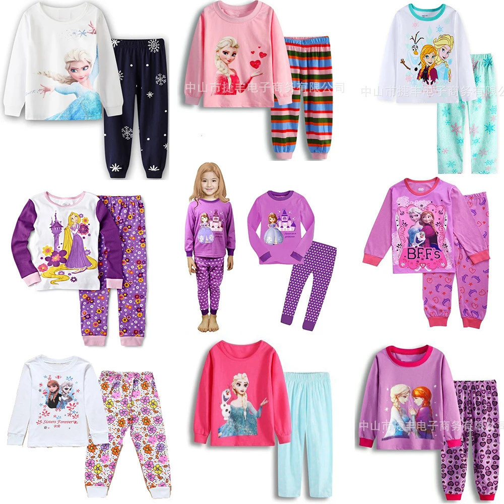 

Frozen Princess Girls Pajamas Set Spring Autumn Children's Clothing Sleepwear Suit Cartoon Long Sleeve Kids Pyjamas Outfits