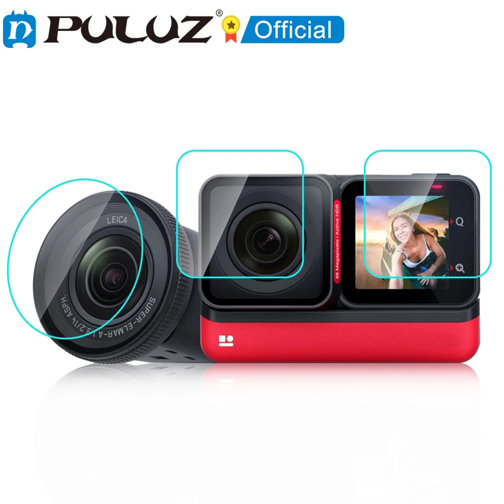

PULUZ для Insta360 One RS 3 в 1 экран + 4K объектив + Leica Объектив Закаленное стекло пленка для Insta360 One RS защита экрана
