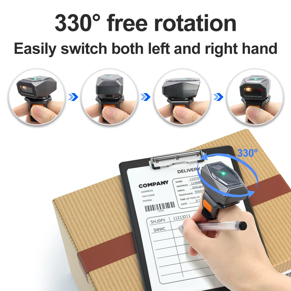 Фото GTCODESTAR GT-S101 2D беспроводной Bluetooth-считыватель штрих-кодов мини Qr считыватель штрих-кодов портативное переносное кольцо 2,4G USB-сканер штрих-кода №4