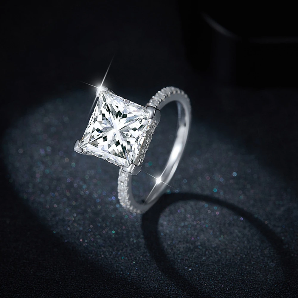 Wong Rain 100% Серебро 925 пробы 3EX VVS1 D цвет 9 5 мм принцесса вырезанные бриллианты