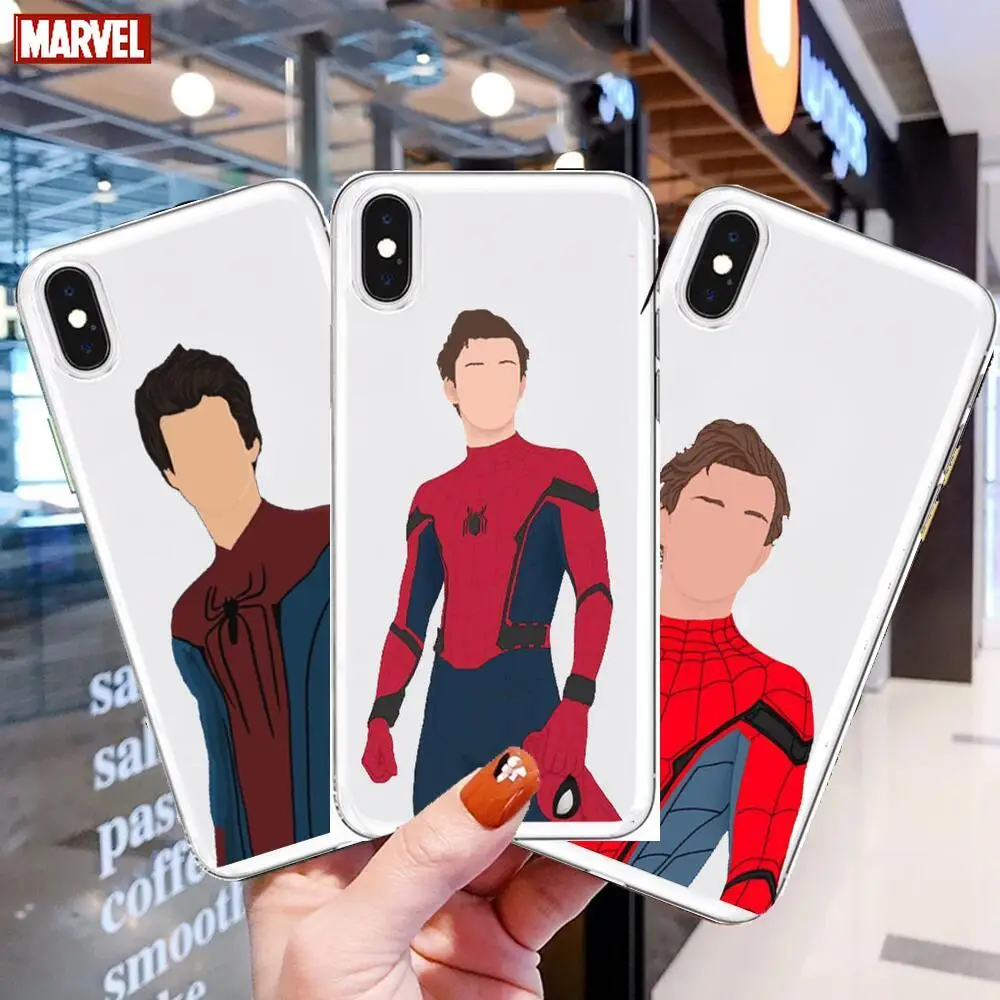 

2022 Marvel Spiderman Transparent Phone Case For XiaoMi Redmi 11lite ultra 10x 9 8A 7 6 A Pro T 5G K40 Anime protect Cover Silic
