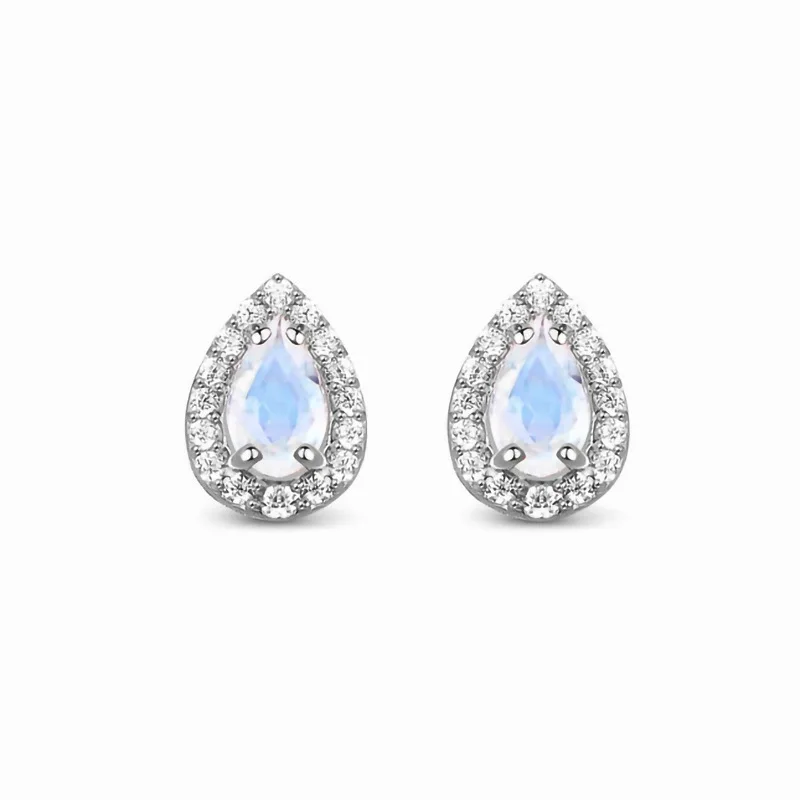 

Japan and South Korea's new sterling silver S925 water drop set with zircon earrings Simple, luxurious and exquisite earrings