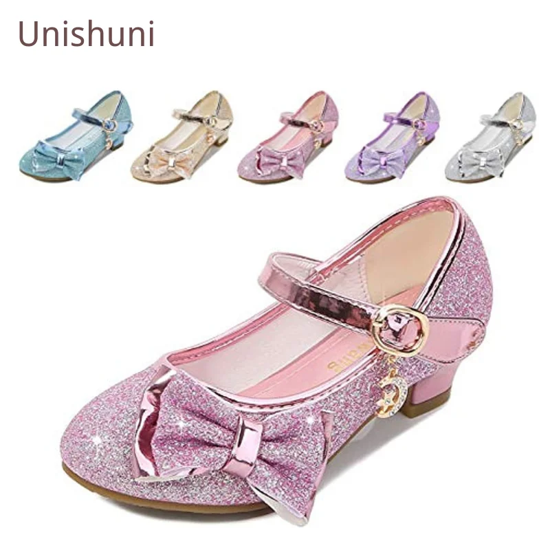 

Классические туфли для девочек, свадебная обувь на каблуке, туфли мэри джейн с цветами для принцесс для девочек, детские блестящие кожаные туфли с бантом