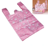 100pcslot supermarket shopping plastic bags pink cherry blossom vest bags gift cosmetic bags food packaging bag candy bag