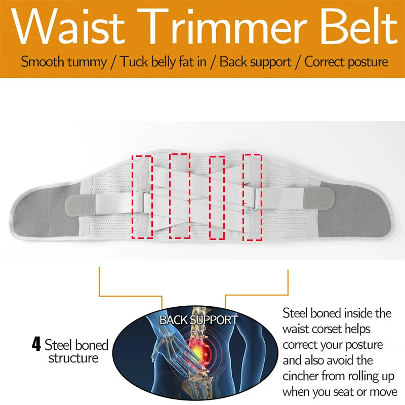 Slimming Waist Trainer Trimmer Belt Body Shaper Belt Weight Loss for Men Shapewear Reductive Girdle Fitness Modeling Strap Belts