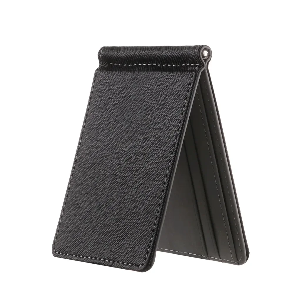 New  PU Leather Men Wallet Sollid Thin Bifold Money Clips Fashion Business Wallet Purse