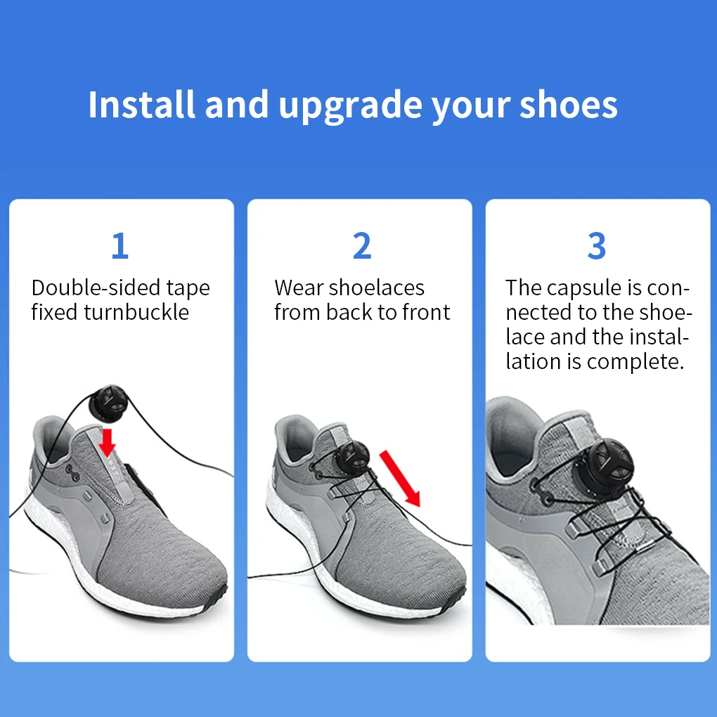 

Shoelace Revolving Buckle Rotating Button Automatic Shoelace Tight-loose Buckle with Tools
