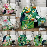 tropical forest plants 3d print blanket throw blanket flannel blanket for beds sofa home decor winter warm blanket