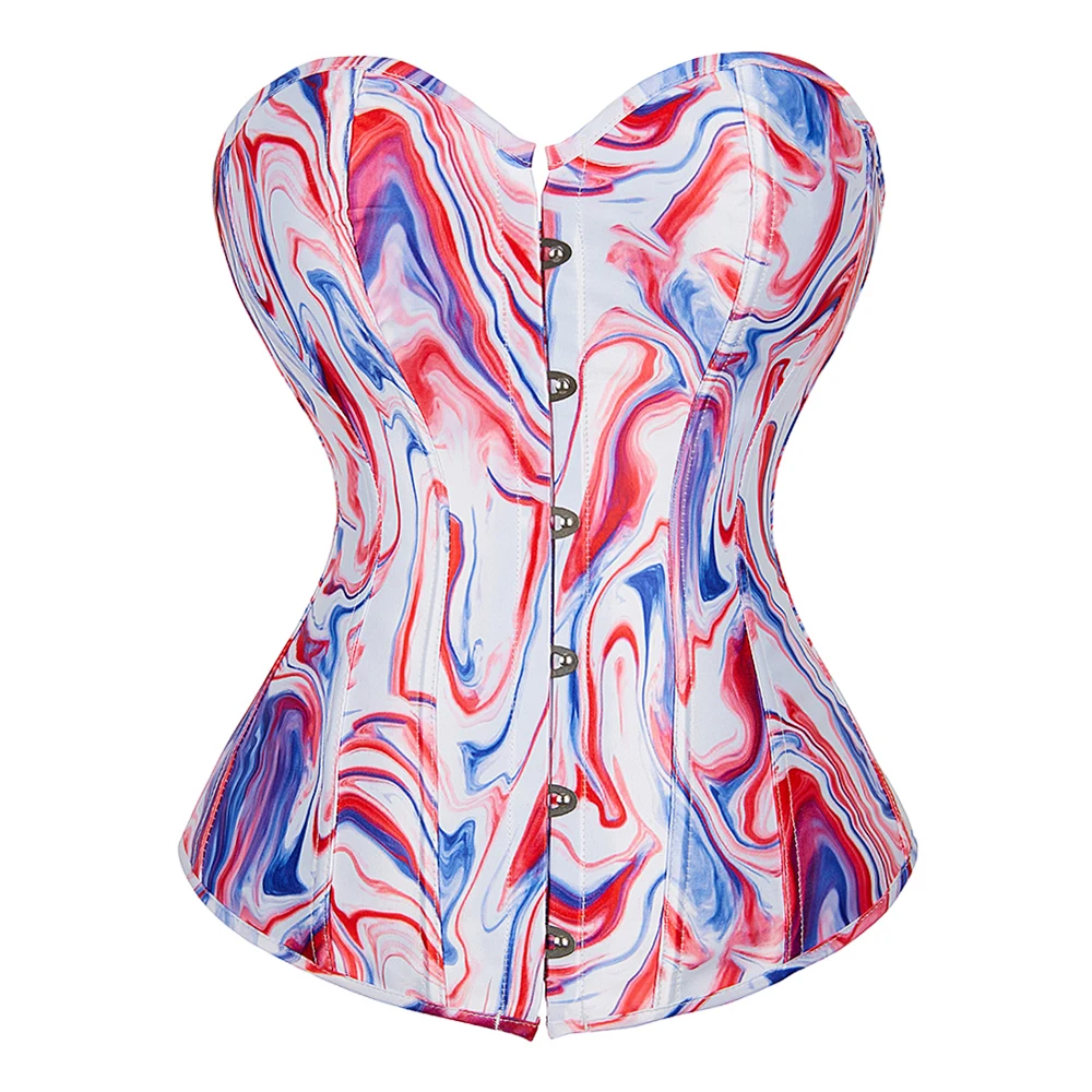 Женский корсет с открытыми плечами принтом |