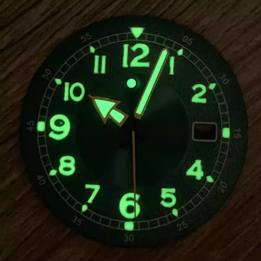 33.5MM Watch Accessory Dial 33.5MM Face + Hands Green Luminous Suitable for NH35/36/4R/7S Movements