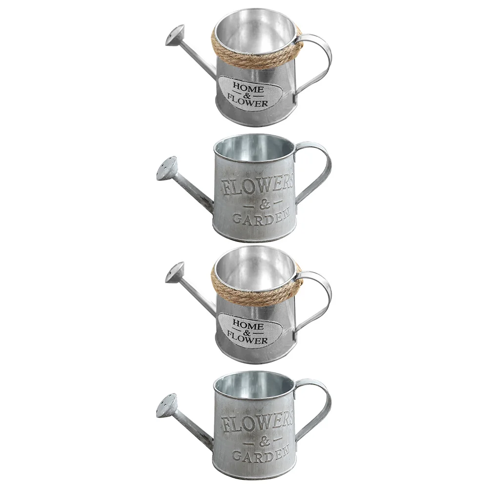 

4pcs Retro Iron Flower Bucket Flowerpot Home Decor Flower Storage Container
