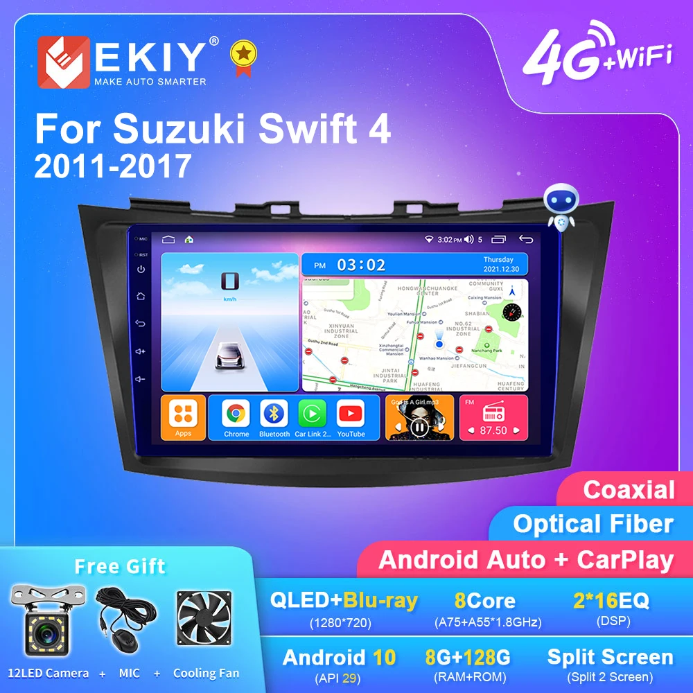 

EKIY T7 QLED DSP Android Auto Radio For Suzuki Swift 4 2011-2017 Stereo Car Multimedia Video Player 2din Carplay GPS Navi DVD HU