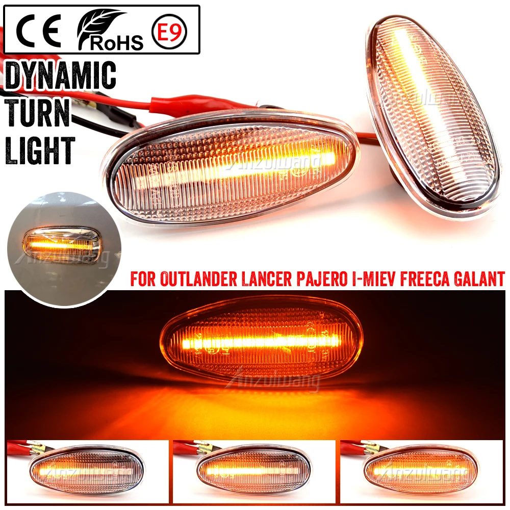 

LED Dynamic Side Marker Light Turn Signal Blinker Lamps For Mitsubishi Pajero Shogun 3 Sport K9 Galant Outlander Lancer