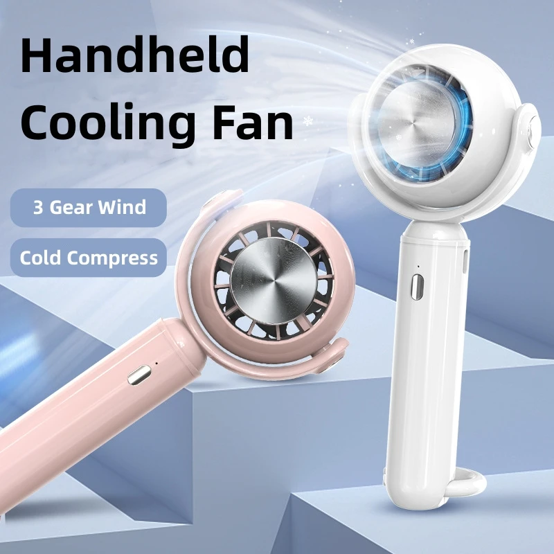 

Mini Handheld Fan Semiconductor Refrigeration 2000mAh Battery Portable USB Rechargeable Hand Fan Cooling Air Cooler For Outdoor