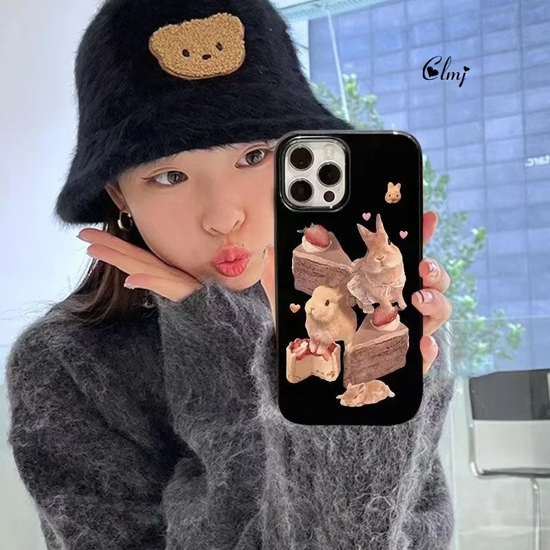 

Clmj Vintage Rabbit Cartoon Animal Phone Case For iPhone 14 11 12 Mini 13 Pro XR XS Max 7 8 Plus Se 2020 Silicone iPhone Cover
