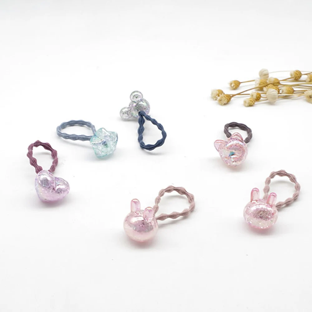 

Geometric Bead Head Rope Korean Cute Knotted Hair Ring For Woman Girls Hair Ties Elastic Rubber Bands Sweet Headdress