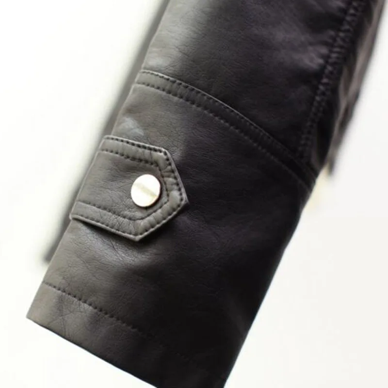 2023 Spring and autumn clothes new slim-fit lapel leather coat short small coat women's leather jacket