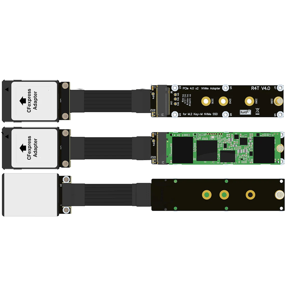 Кабель-удлинитель CFexpress Тип B на M.2 PCIe 4 0x2 для NVMe 2230 2242 2260 2280 Key M SSD Canon R5 Nikon Z6Z7 XBOX