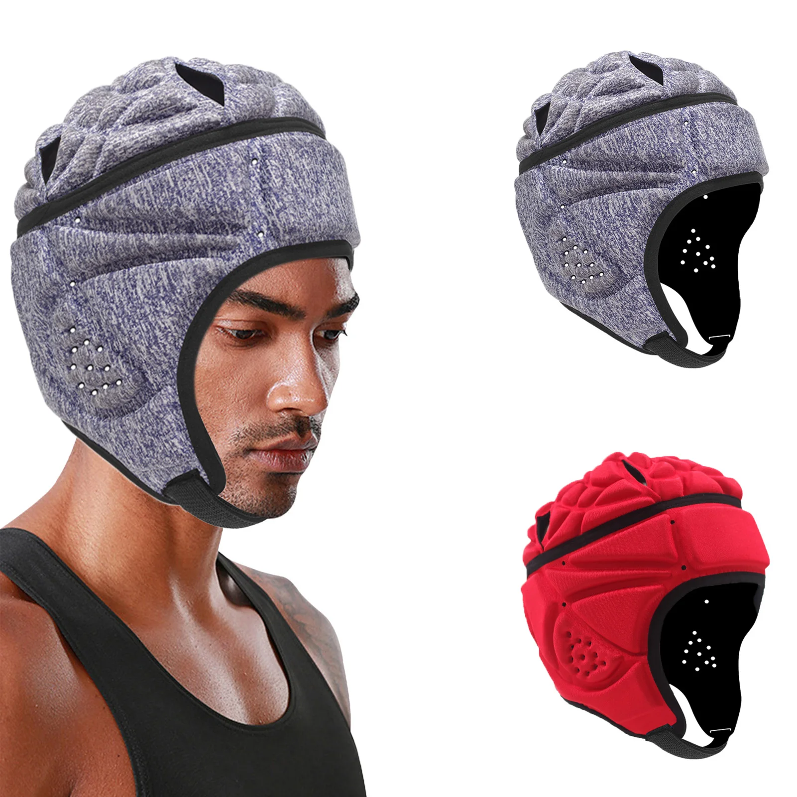 

Adjustable Rugby Helmet Football Helmet Protective Headgear Padded Football Goalkeeper Protective Helmet For 7v7 Soccer Hockey
