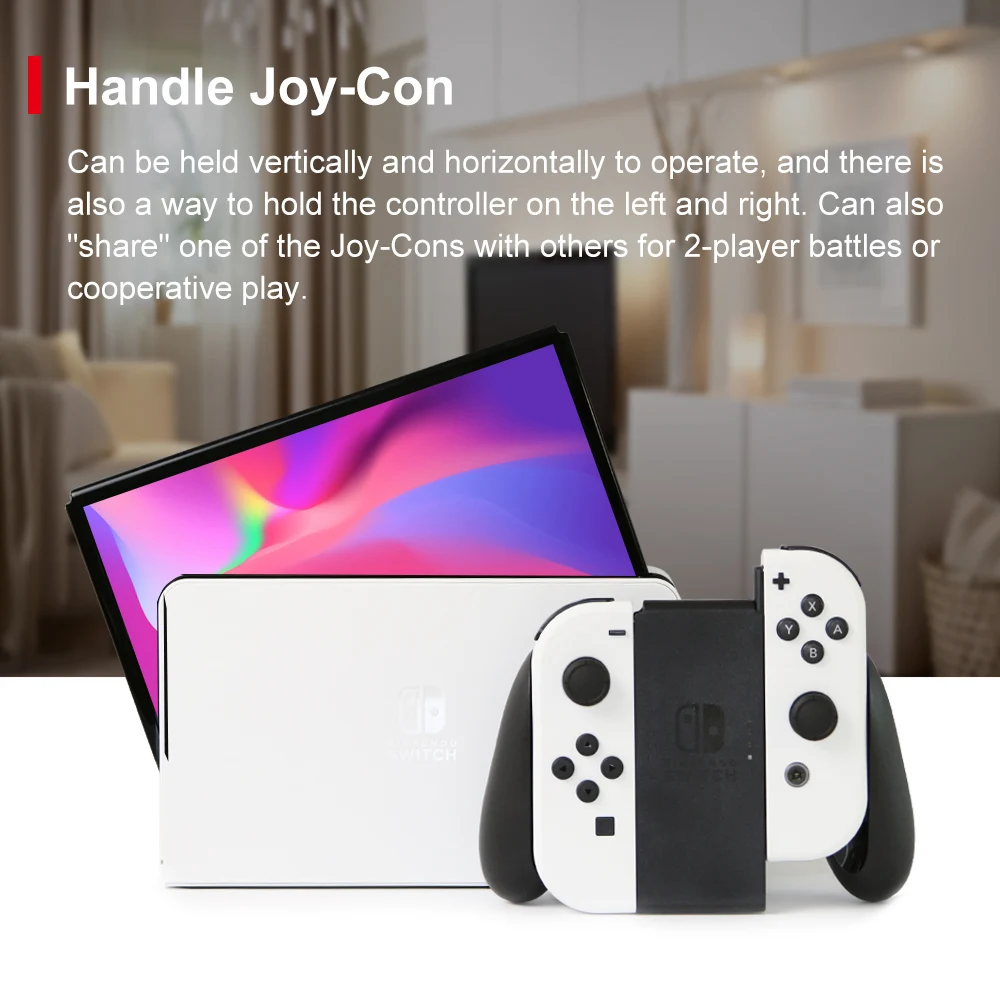 Комплект Nintendo Switch OLED белого цвета 7-дюймовый цветной экран джойстик с рукояткой