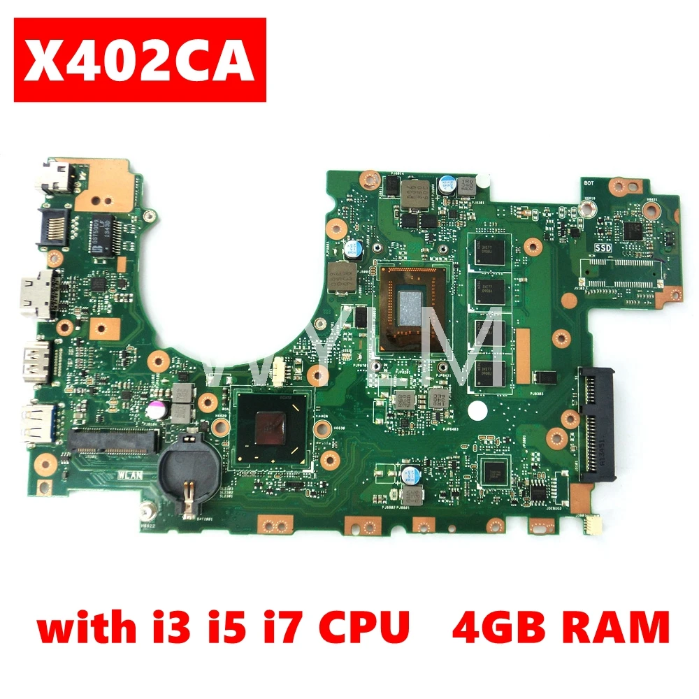 

Материнская плата для ноутбука X402CA с 2117CPU 4 Гб памяти Материнская плата ASUS X502CA X402CA X502C X402C 60NB00I0-MBC080, протестирована хорошо