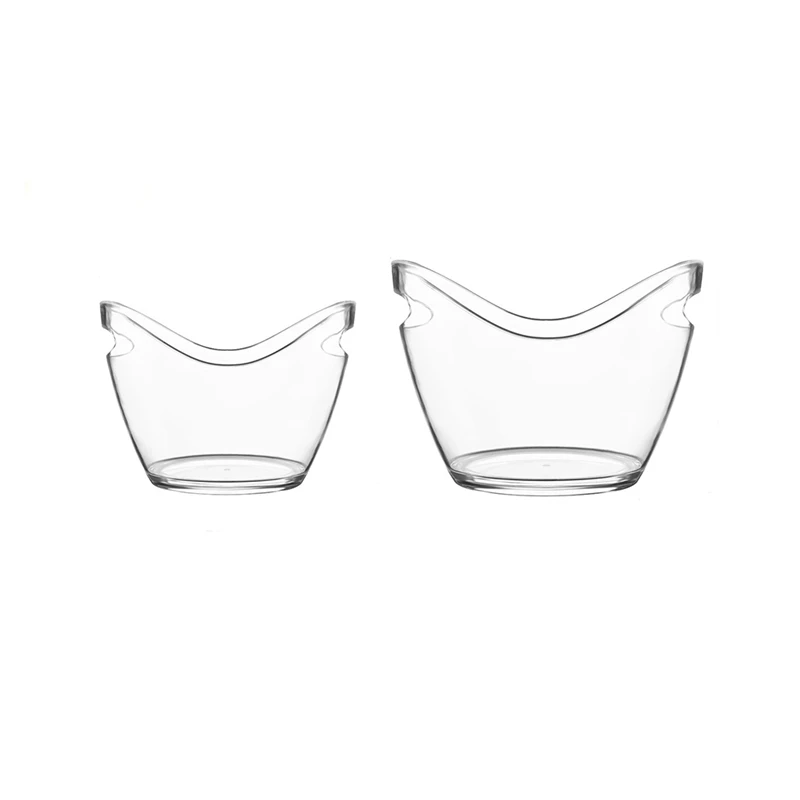 

2 Pieces Of Transparent Ingot Ice Bucket Ktv Wine Barrel Beverage Cooler Beverage Barrel Transparent