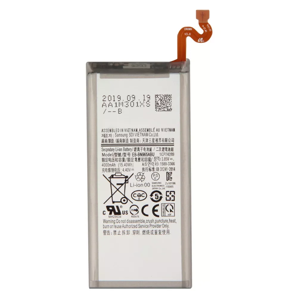 

Replacement Battery For Samsung Galaxy Note9 Note 9 N9600 SM-N9600 Rechargeable Battery EB-BN965ABU 4000mAh