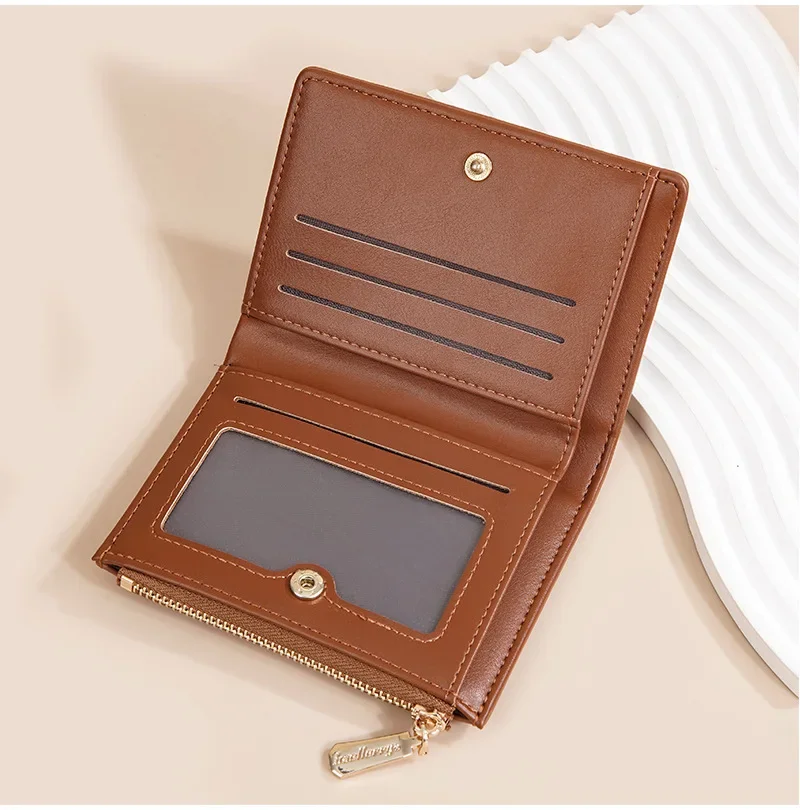 Женский короткий кошелек с тиснением в полоску дизайн для девочек на молнии