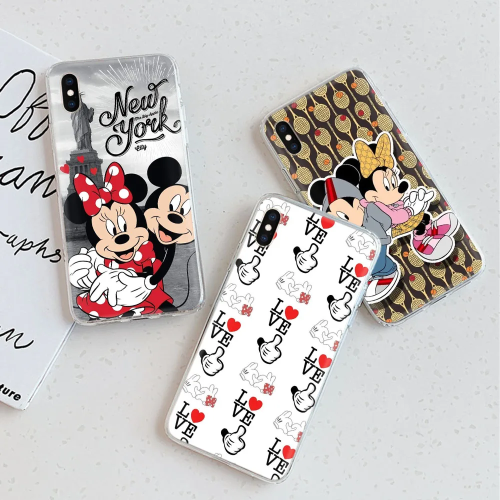 

Mickey and Minnie Mouse Transparent Case for Moto Edge 20 Fusion One Action Zoom Vision Macro Plus Hyper 5G ACE Lite S30 Pro