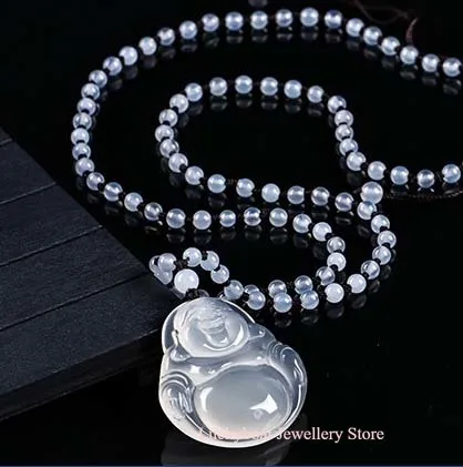 

Exclusive design Brazil factory direct natural ice Chalcedony buddha pendant lotus pendant